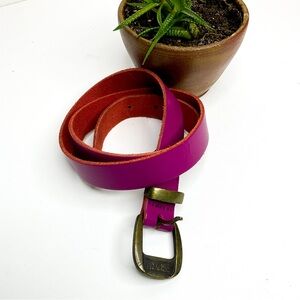 Vintage ESPRIT Stylish Pink Magenta Leather Belt